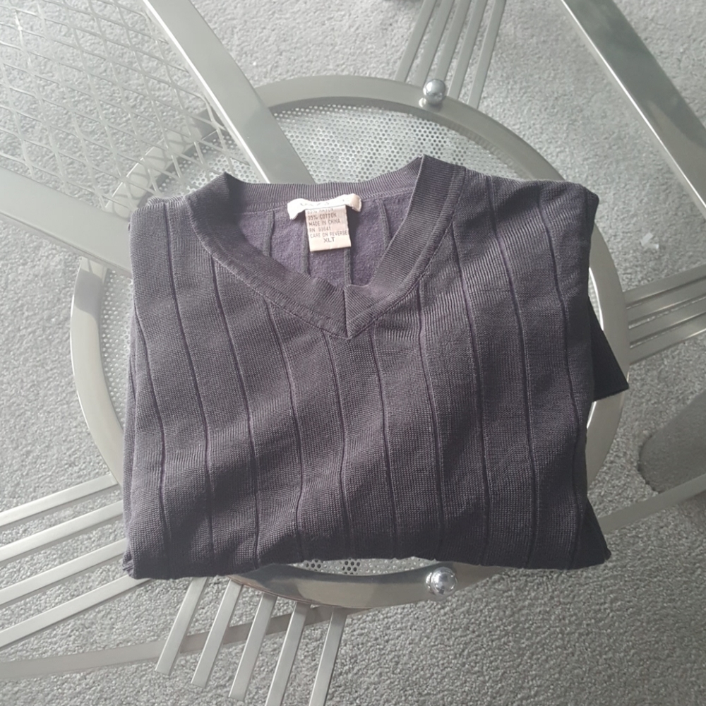 VaBene rayon/cotton ribbed v-neck sweater.xlt